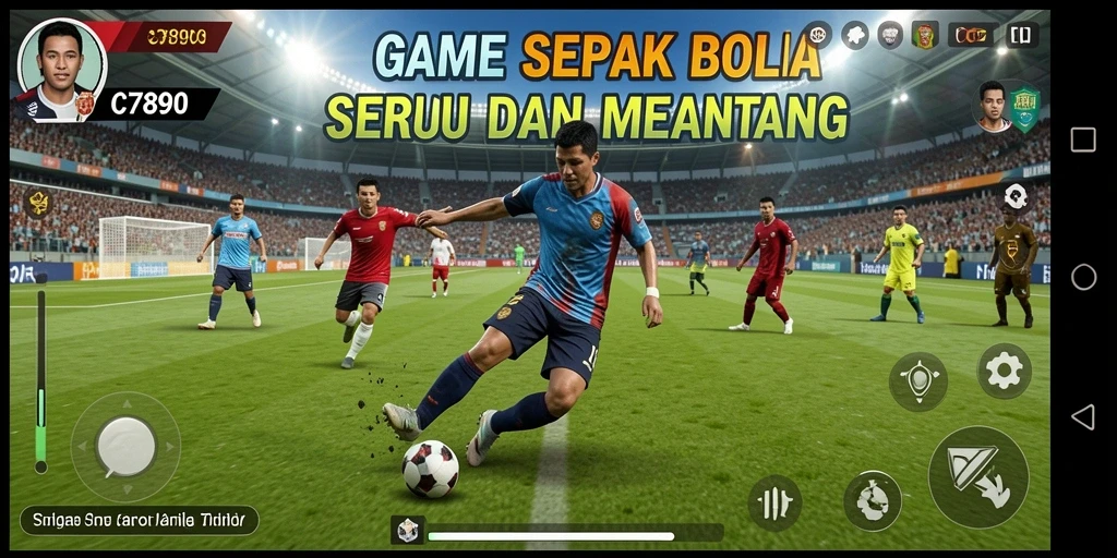 Tampilan gameplay C7890 yang memukau dan penuh aksi sepak bola.