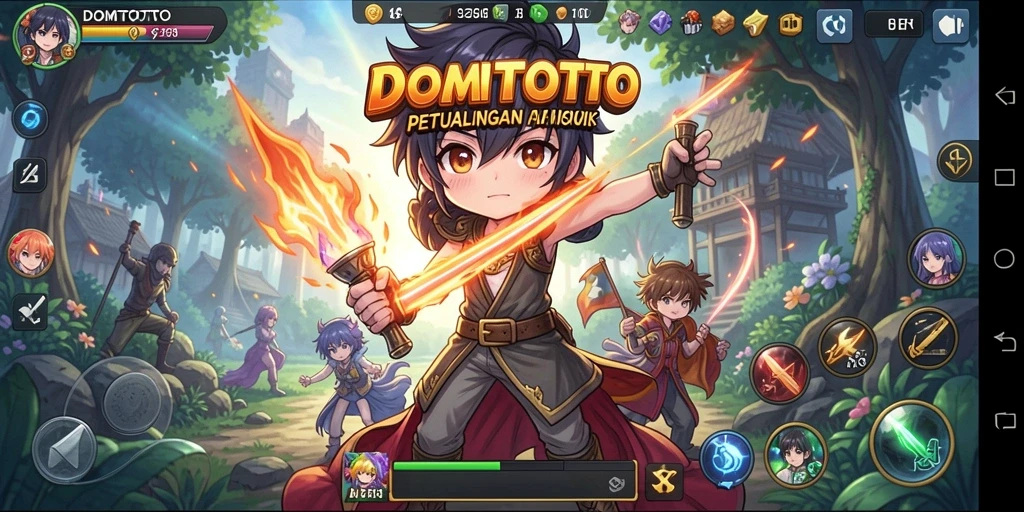 Gameplay DOMTOTO yang seru dengan karakter Anime yang menarik.