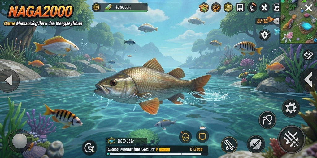 Gameplay NAGA2000 menampilkan aksi memancing yang seru dan menantang.