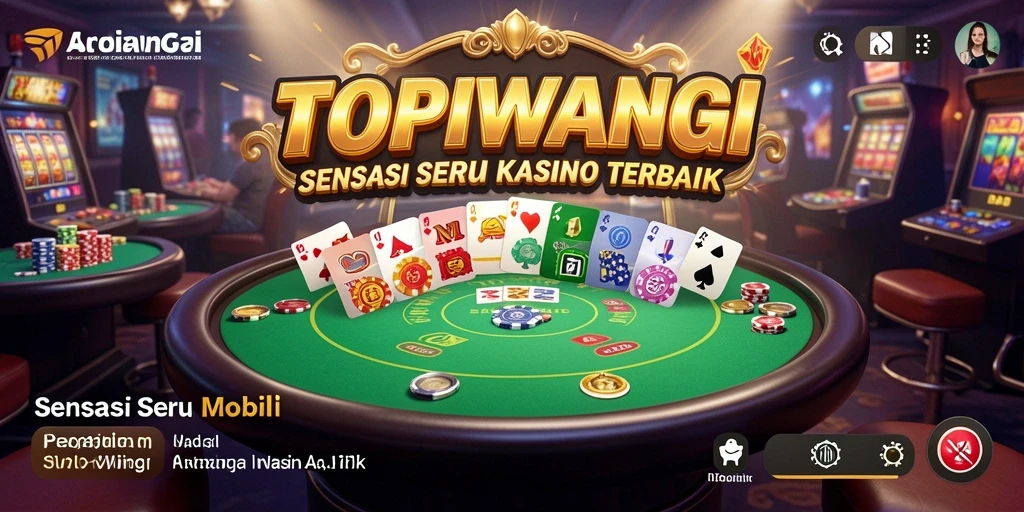 Tangkapan layar utama dari TOPIWANGI menampilkan gameplay Kasino yang dinamis.