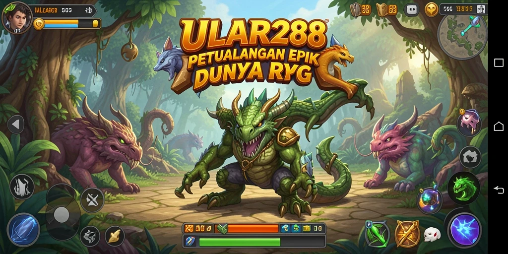 Tangkapan layar dari gameplay menawan ULAR288 yang memperlihatkan pertarungan RPG.